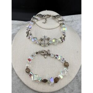 AB Crystal Bracelet Lot 9.5" 7.5"